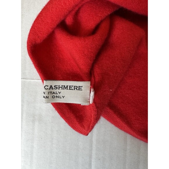 Vintage Italian 100% Cashmere Red Polo Sweater Nancy Von Riesen Women’s Medium - Picture 7 of 9